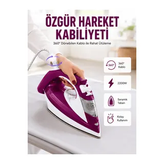 2200W Seramik Kaplama Estetik Tasarımı 360 Derece Dönebilir Kablosu Yeni Nesil