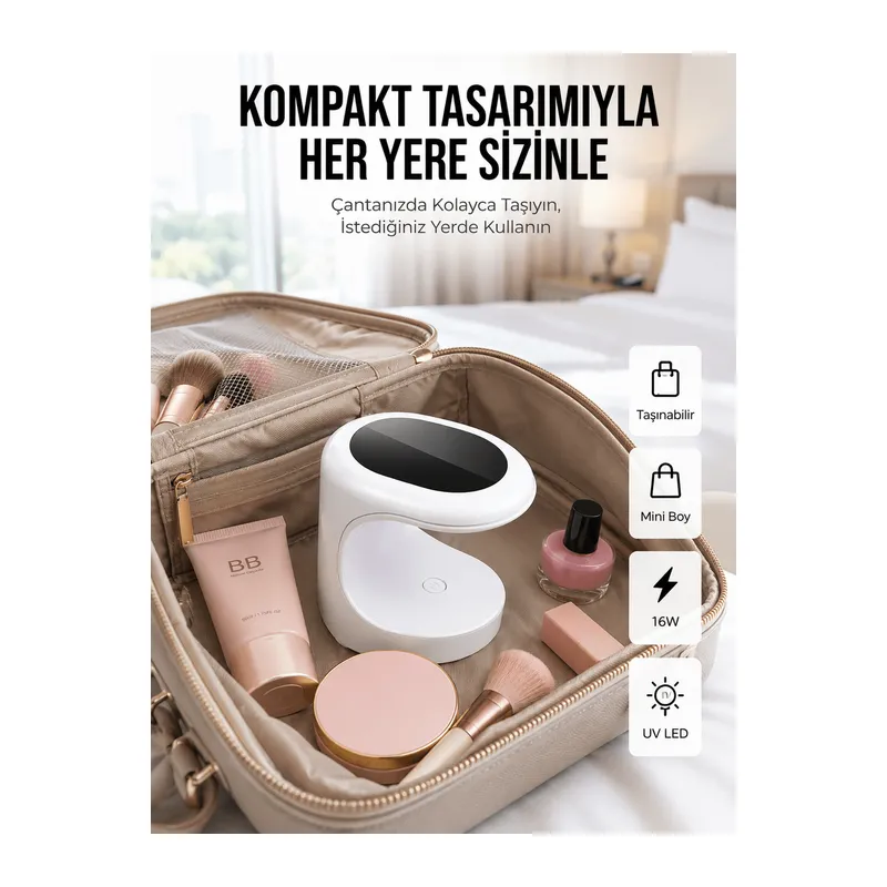 Seyehat Tipi Mini Oje Kurutucu Ultraviole Mor Işık Protez Tırnak Kurutucu