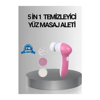 5 Başlıklı Yüz Masaj Aleti – Cilt Temizleme, Peeling, Siyah Nokta ve Gözenek Bakımı