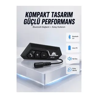 BT22 Motosiklet Kask İçi Bluetooth Kulaklık İnterkom Destekli Yeni Nesil