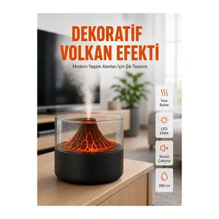 Volkanik Tasarımlı LED Işıklı Ultrasonik Nemlendirici