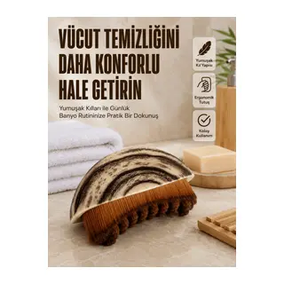 Yumuşak Kıllı Masaj Fırçası Vücut Temizleme Banyo Fırçası Ergonomik Tasarım