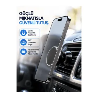 Araç İçi Telefon Tutucu Mıknatıslı Havalandırma Izgarası Telefon Standı