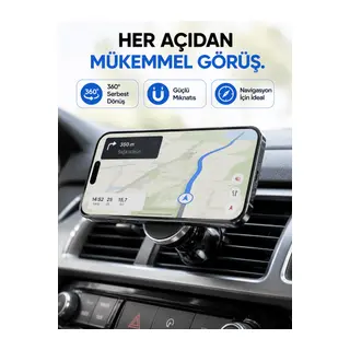 Araç İçi Manyetik Telefon Tutucu Havalandırma Izgarası Uyumlu Telefon Tutacağı