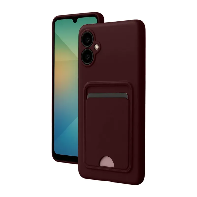 Samsung Galaxy A07 4G Kelvin Kartvizitli Silikon - Bordo
