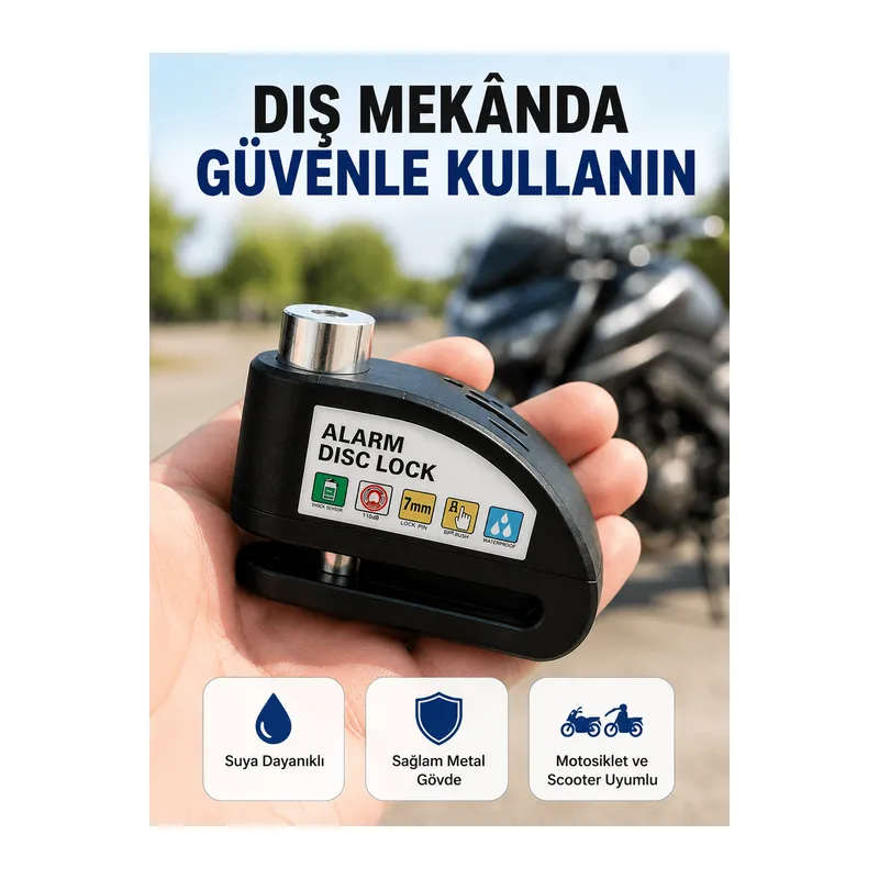 Disk Fren Kilidi Alarmlı Anti Hırsızlık Motosiklet Scooter Bisiklet Yeni Nesil