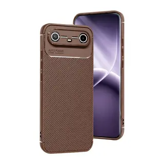 Tecno Spark Slim 5G Auto Focus Karbon Kapak - Kahverengi
