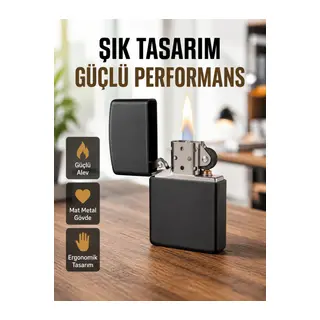 Tasarım Metal Çakmak Minimal Mat Yüzeyli ve Şık Görünümlü