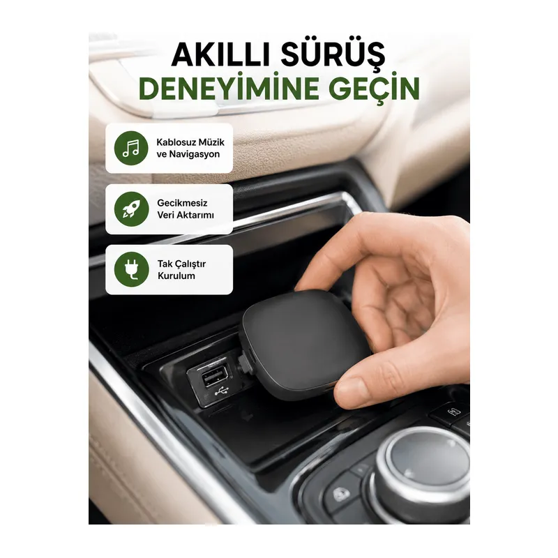 Android Auto Kablosuz Bağlantı Adaptörü 5.8GHz Hızlı WiFi ve Kompakt Tasarımlı Yeni Nesil