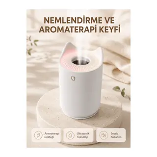 Aroma Difüzör Hava Nemlendirici Sessiz Çalışma LED Gece Lambası