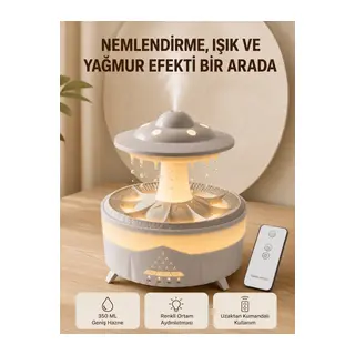 UFO Yağmur Efektli Hava Nemlendirici 350 ML RGB Işıklı Uzaktan Kumandalı