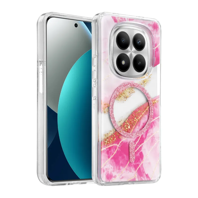Onegif Xiaomi Redmi Note 15 Pro 5G Lotus Simli Magsafe Kapak - Pembe