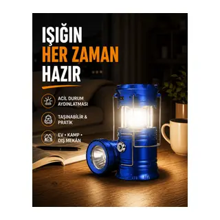 Güneş Enerjili Katlanabilir Kızaklı Kamp Feneri – USB Şarjlı, Çok Yönlü ve Dayanıklı Tasarım