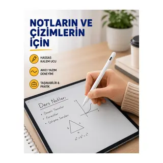 Yüksek Hassasiyetli Eğim Sensörlü Dijital Kalem – USB-C Hızlı Şarjlı Yeni Nesil