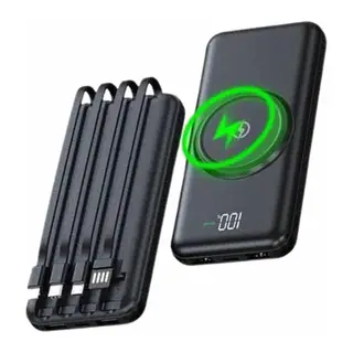 Wireless Powerbank 10000 Mah LED Ekranlı Dahili Kablolu Hızlı Şarj