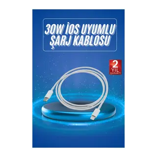 Type-C Ligtning 30W İOS Şarj Kablosu Hızlı Şarj Kablosu