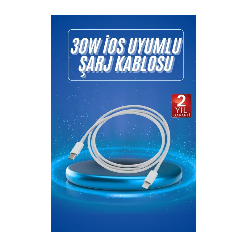 Type-C Ligtning 30W İOS Şarj Kablosu Hızlı Şarj Kablosu