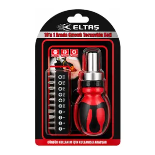 10IN1 Silikon Sap - Cr-v Cırcırlı Tornavida Bits Seti PH1-PH2-PH-3 - PZ1-PZ2-PZ3 Manyetik Uç Tutucu