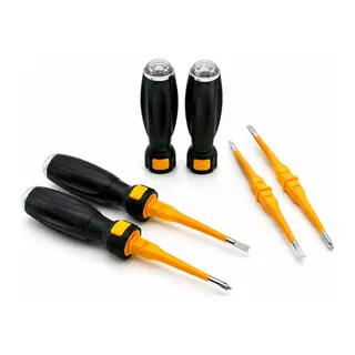 18 Adet Tak Çıkar 2İN1 Düz - Yıldız Uç Ergonomik Sap Kontrol Kalemi - Tornavida Korumalı LRD-160