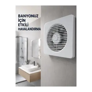 20 W Havalandırma Fanı 150 mm Bağlantı Çapı 20,8 x 20,8 cm Dekoratif Aspiratör