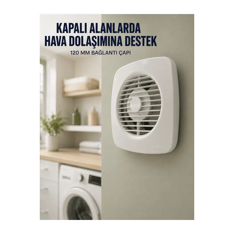 Banyo WC Mutfak Aspiratörü 16 W 120 mm Havalandırma ve Hava Tahliye Fanı