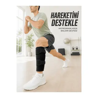 Baldır Destekleyici Ayarlanabilir Çift Bantlı Siyah Alt Baldırlık