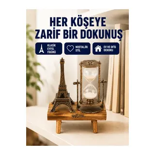 Dekoratif Kum Saati – Ahşap Malzeme, Hediyelik Masa Aksesuarı