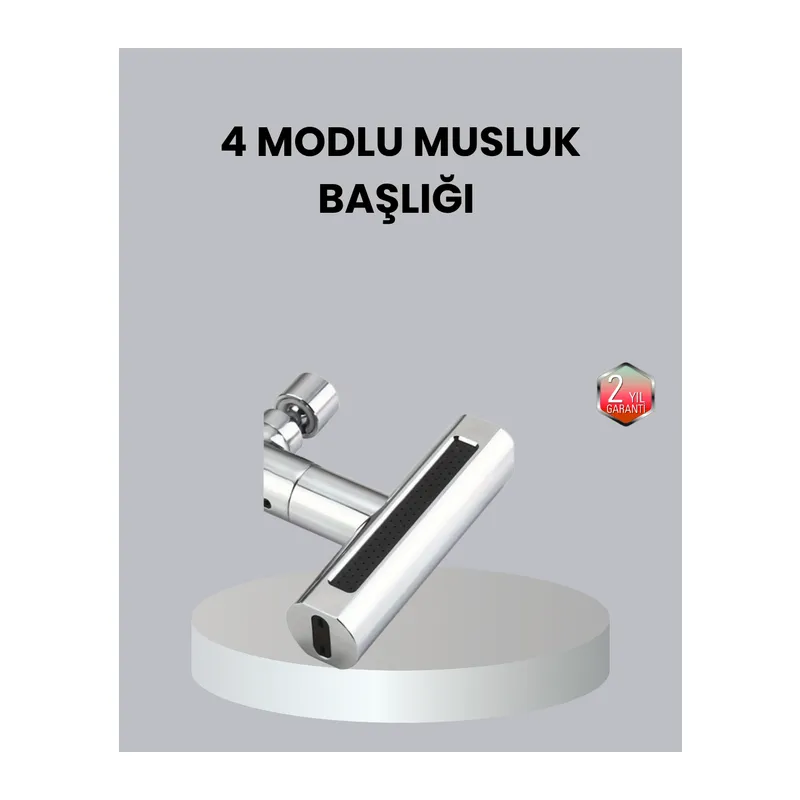 ABS Pirinç Alaşımlı Musluk Başlığı 4 Modlu 360° Dönebilen ve Ekonomik