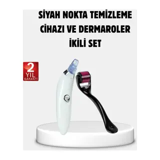 Evde Profesyonel Cilt Bakımı Dermaroller + Siyah Nokta Temizleyici Setı
