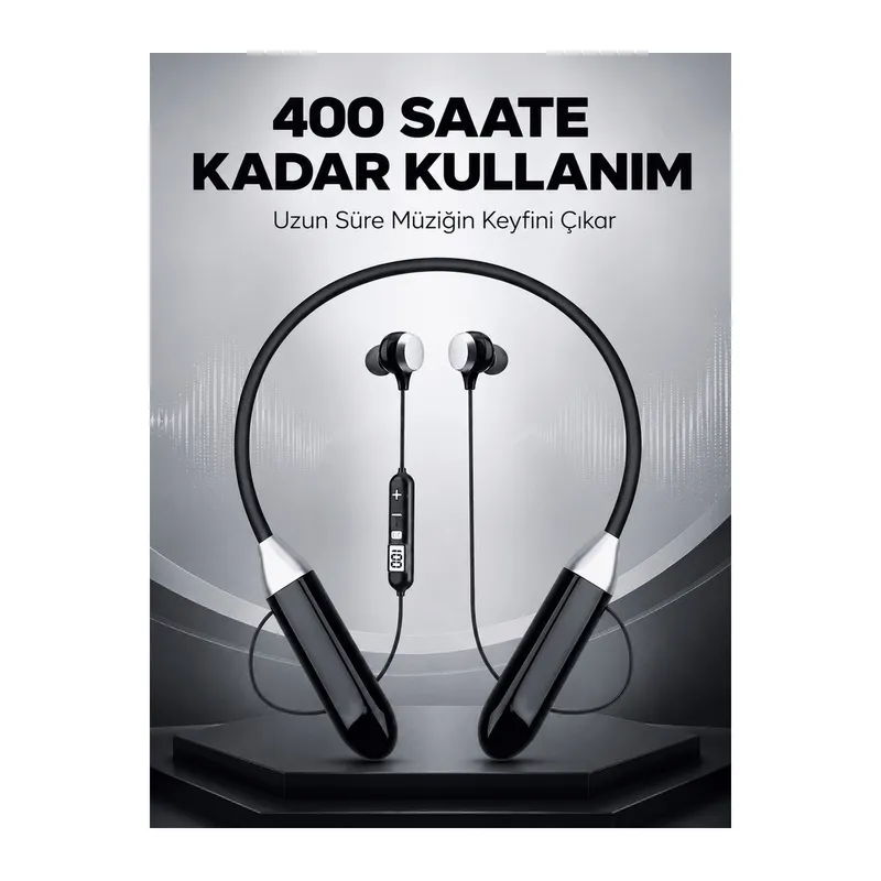Spor İçin Bluetooth Boyun Kulaklığı Mikrofonlu Kablosuz Kulak İçi Müzik ve Telefon Kulaklığı