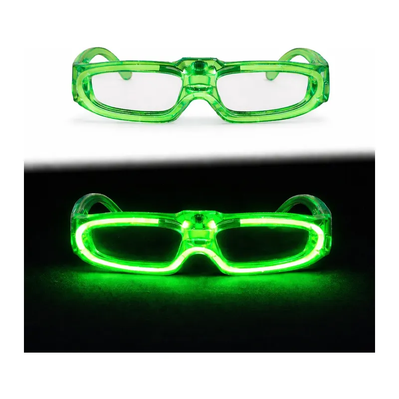 Yeşil LED Işıklı Parti Gözlüğü 3 Modlu – Glow - Gece Eğlence Gözlüğü