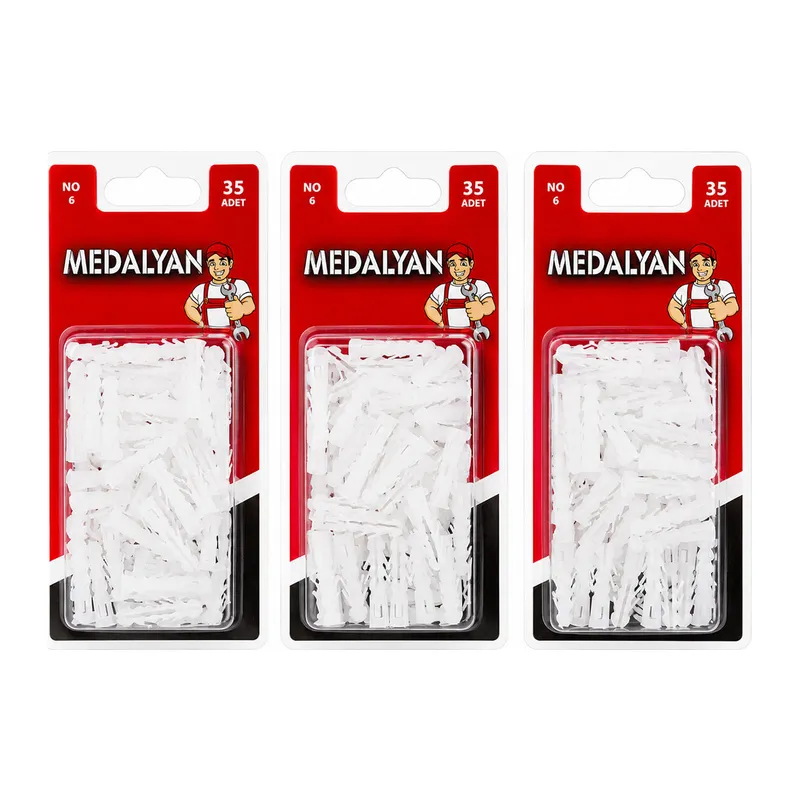420 Adet NO-6 Dübel Beyaz - Plastik 12X35PCS