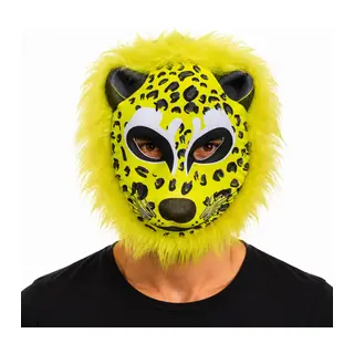 Sarı Yeleli Benekli Leopar EVA Maske
