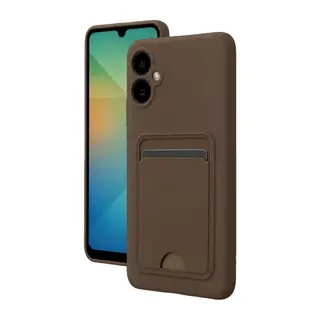 Samsung Galaxy A07 4G Kelvin Kartvizitli Silikon - Kahverengi