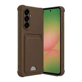 Samsung Galaxy A17 5G Kelvin Kartvizitli Silikon - Kahverengi