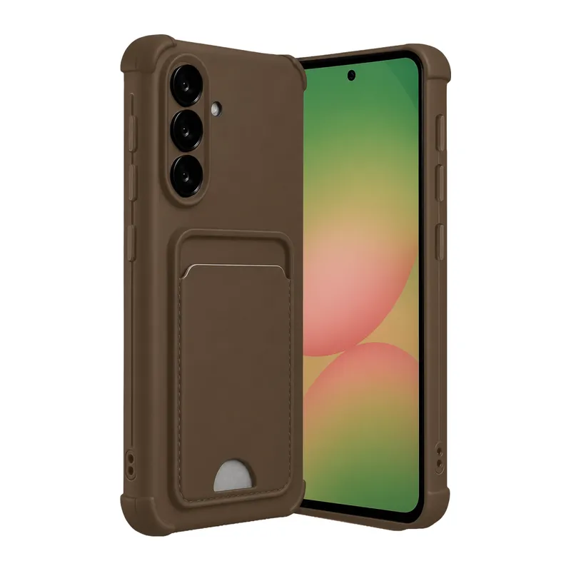 Samsung Galaxy A17 5G Kelvin Kartvizitli Silikon - Kahverengi