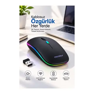 Sessiz Tıklama 800 1200 1600 DPI Ayarlanabilir Mouse