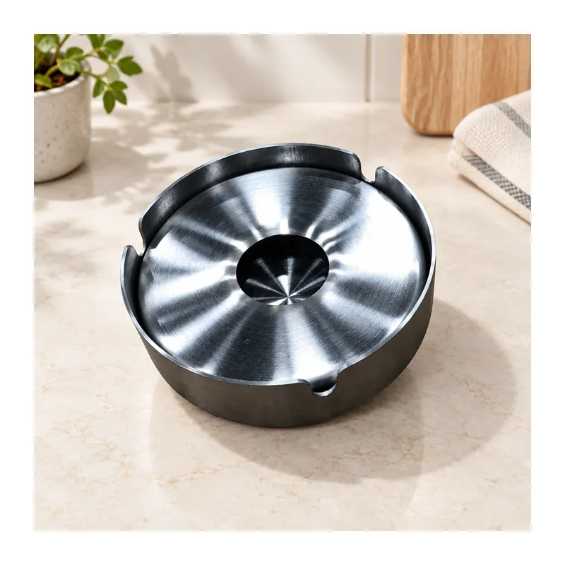 Tekli Büyük Üstü Kapalı Metal Küllük