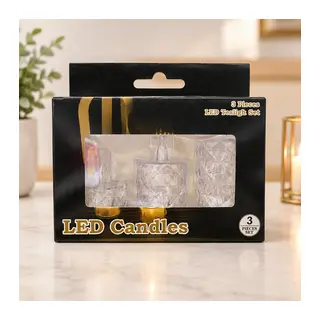 Kristal LED Mum 3'lü