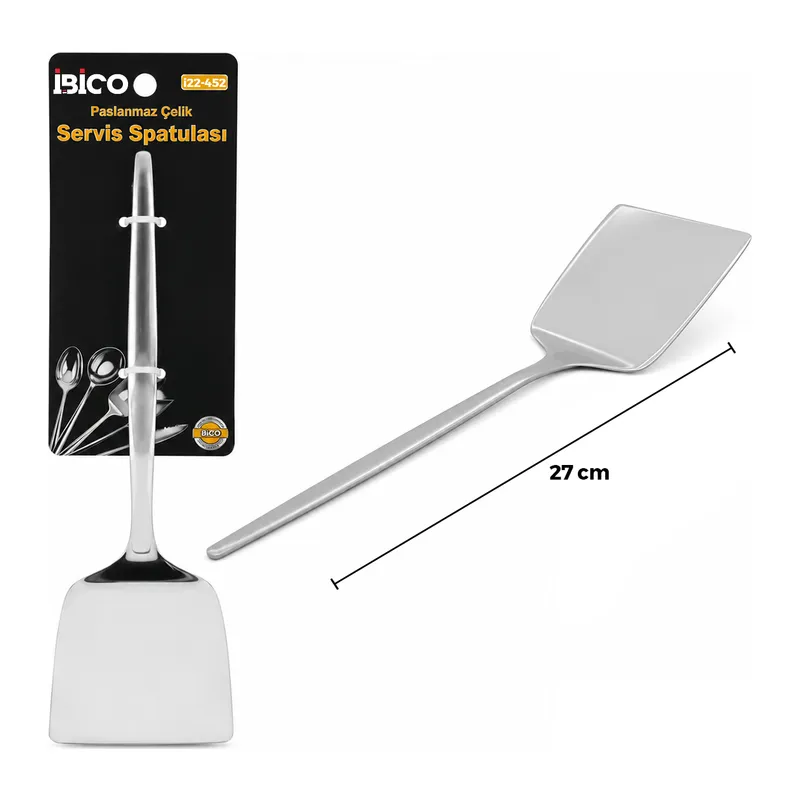 Krom Kaplama Metal Servis Spatula 27 cm