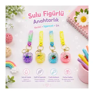 Mika kristal anahtarlık altın kulplu