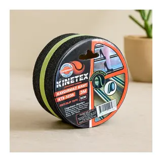 Kaydırmaz Siyah Bant 5cm x 3m - Fosfor Şeritli (Karanlıkta Parlayan)