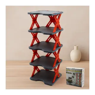 5 Katlı Katlanabilir Akordeon Plastik Ayakkabılık 27x27 cm