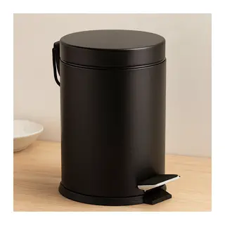 3L Pedallı Metal Çöp Kovası Siyah