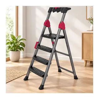 3+1 Basamaklı Metal Merdiven - 150 kg Taşıma Kapasiteli