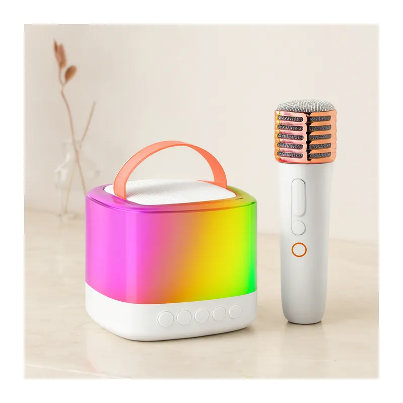 Kablosuz Mikrofonlu Karaoke Hoparlör (Bluetooth, Beyaz, USB Şarjlı)