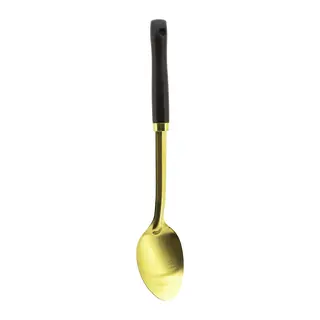 Ahşap Saplı Metal Servis Kaşığı Altın Renk