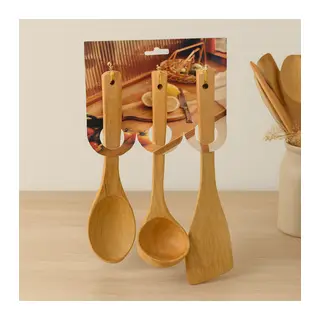 Bambu Ahşap Mutfak Servis Seti 3 Parça (27/27/32 cm)