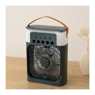 USB Masaüstü Ultrasonik Hava Nemlendirici Fan 360° Gece Lambası - 3 Kademe