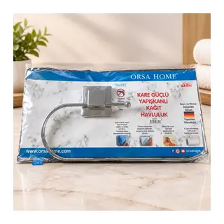 Yapışkanlı metal oval açıklıklı kağıt havluluk askısı